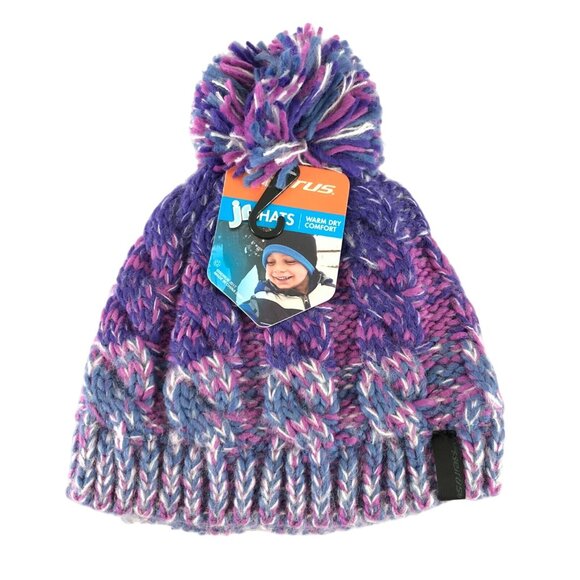 Serius Other - Serius Jr Dahlia Beanie Knit Pom Warm Winter Kids Girls Purple One Size